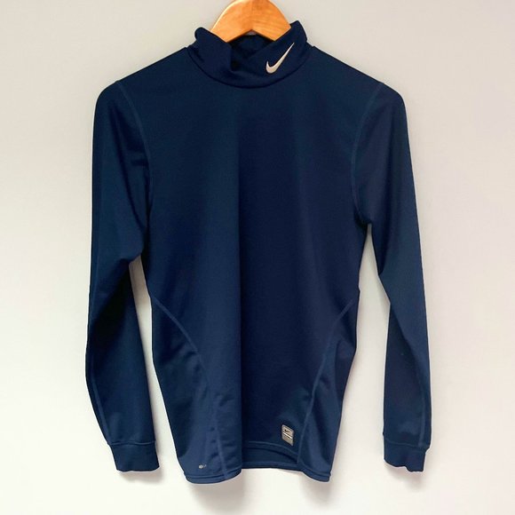 Nike Other - Nike Mock Turtleneck Performance Wear Long Sleeve Top Navy Size Small